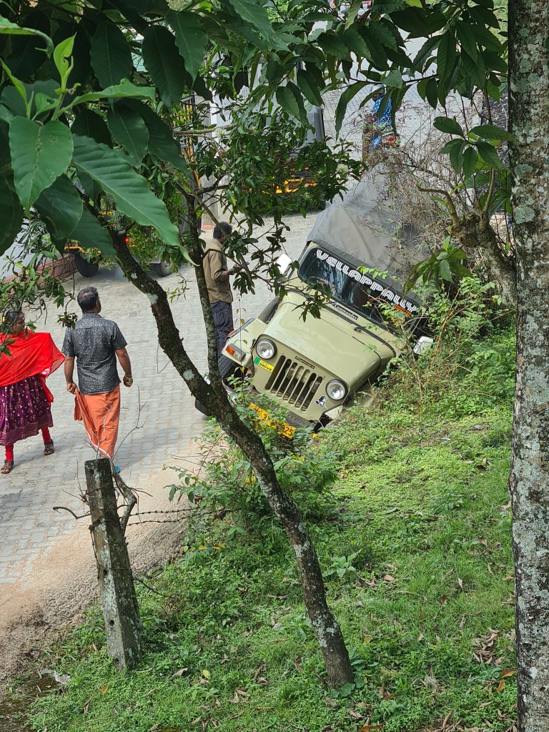 Jeep stuck in the deep gutter