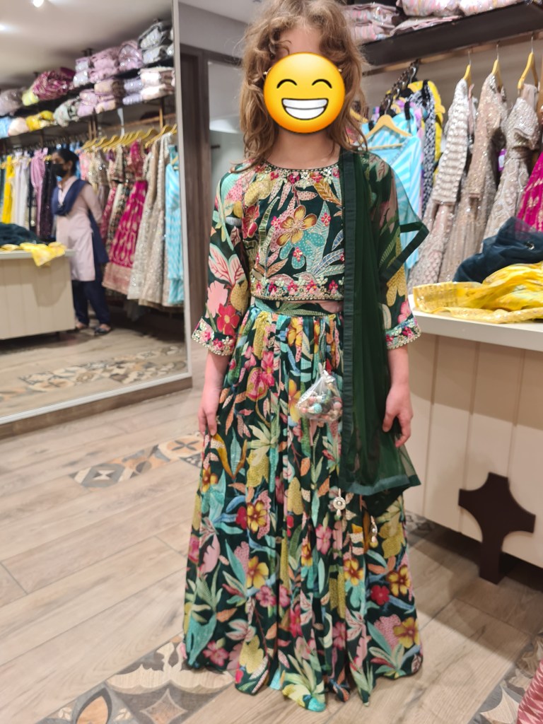 Day 2 outfit - dark green with flowers