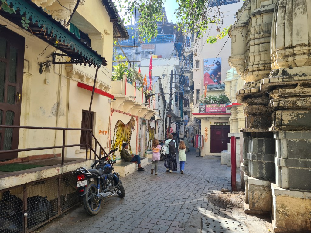 Day time street by a temple